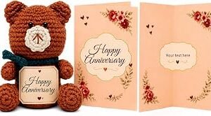 Customizable card options add a unique personal touch. Perfect Friendship Day gifts for best friend male or female. Handmade crochet teddy doll crafted with premium soft yarn. Charming cute desk decor for office tables and workspaces Heartfelt keepsake for birthdays, anniversaries & thank you